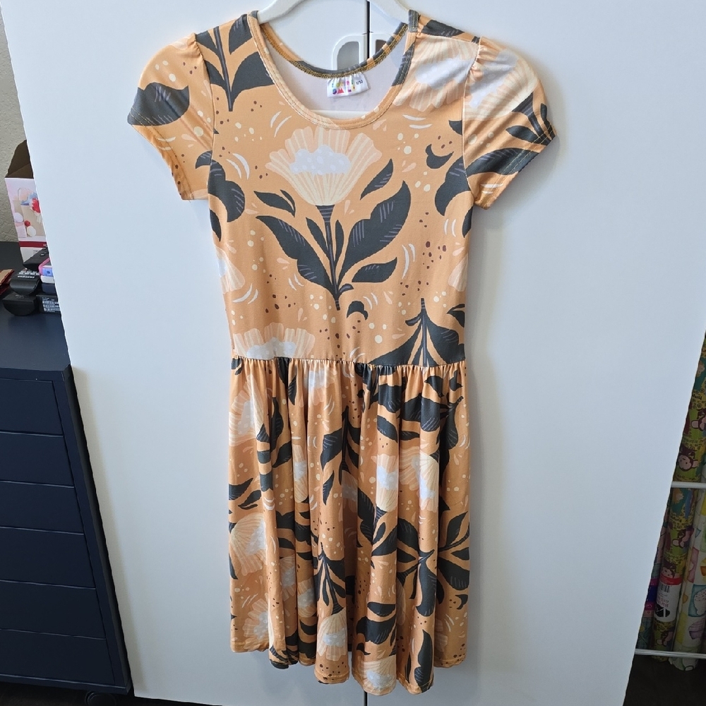 Dot Dot Smile Orange and Pink Casual Sundress